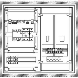 Zähler-Komplettschrank - Hausanschluss-Zählerverteiler FHZS 1/1SN ÜA(3+1)B/C RK UPR BA - FZFS0164B.UPR