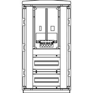 Zähler-Komplettschrank - Kabel-Hausanschluss-Zählerverteiler KHZS 1 NV2 unten (24TE) 440/850/320 W. Netze - FZKS0100_2GF