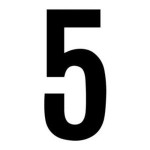 Beschriftung für Hausnummernleuchte - Klebeziffer "5" schwarz 120mm - 99223.003.5