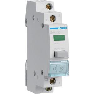 Taster für Reiheneinbau - Druckschalter 16A 1 Schließer 230V AC mit Leuchtmelder grün 1PLE - SVN413