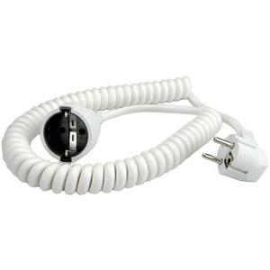 Wendelleitung - Schuko Spiralverlängerung YMM-J 3 x 1 ,5 mm² 0,5 m / 2 m weiß - 116.722.801