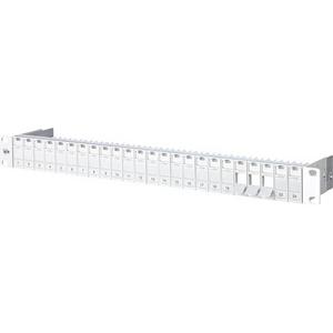 Patchpanel Kupfer - 19 Zoll Modulträger 1 HE 24 Port lichtgrau unbestückt geschirmt - 130920-00-E