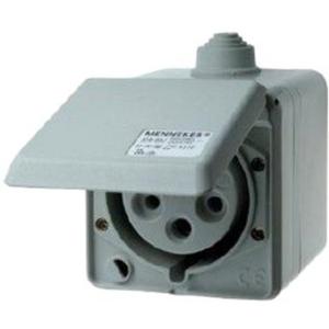 CEE/SCHUKO-Architekturprogramm (IP44) - AP CEE-Wandsteckdose Cepex 32A 5p 400V 6h IP44 lichtgrau o.Schloss - AM 4110