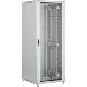 Netzwerk-/Serverschrank - 19 Zoll Netzwerkschrank BASIC 24HE 600x600mm RAL7035 Front-/Rücktür/Glas/Stahl - PEL-2466GR.G1SV