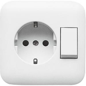 Schalter-/Steckdosenkombination - SCHUKO Steckdose Kombination mit integrierten Wippschalter alpinweiß - Reflex SI - 2CKA001611A0169