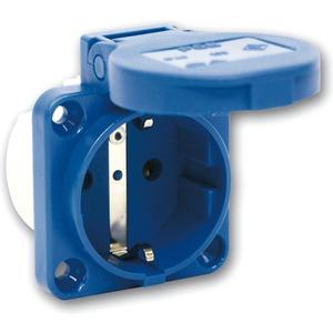 SCHUKO-Anbausteckdose - Schutzkontaktsteckdose nat 70x70 IP54 rückw. Blau - 109-7b
