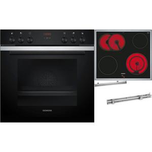 Standherd - Einbau-Herd iQ300 mit Glaskeramik Kochfeld und Clip-Vollauzug Teleskop