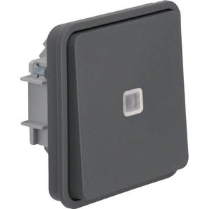 Installationsschalter - Wechselschalter-Einsatz mit Wippe beleuchtet W.1 IP55 grau - WNA002