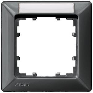 Abdeckrahmen - 1-fach Rahmen mit Textfeld DELTA line carbon-metallic 80x80mm - 5TG2551-7