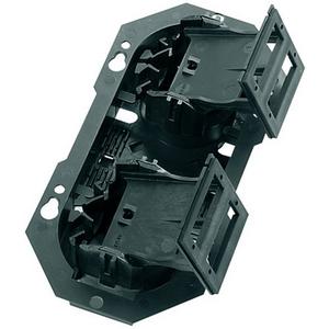 Kommunikationsanschlussdose LWL - Gehäuse mit 2 Kupplungsplatten für 4 SC Duplex Kupplungen oder 4 LC Quad Kupplungen - H02051A0003