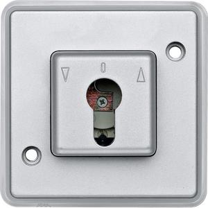 Jalousieschalter/-taster - Rollladen-Tast-Rastschalter-Einsatz für Schließzylinder silber PANZER - 318260