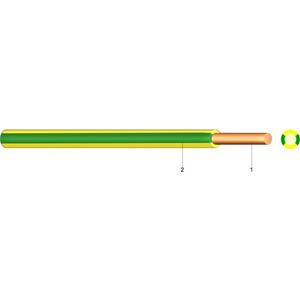 Aderleitung sonstige - Halogenfreie Aderleitung 1,5 mm² eindrähtig gelb/grün Eca 100m Bund - H07Z-U   1,5  GE/GN