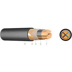 Kupfer geschirmt - PVC Kupfer-Erdkabel mit konzentr. Leiter NYCWY 2x10 RE/10 Eca - NYCWY 2X 10  RE/ 10