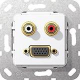 Multi-Einsatz/Abdeckung für Daten- und Kommunikations-Anschlusstechnik