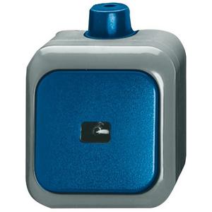 Taster - Wipptaster 1-polig Schließer mit N-Klemme 10A blau - Busch-Duro 2000 WDI - 2CKA001483A0171