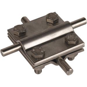 Verbinder für Blitzschutz - Kreuzstück St/tZn Rd./Rd. 8-10/8-10 mm Rd./Fl. 8-10/30 mm - 319201