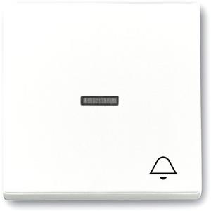 Abdeckung für Schalter, Taster, Dimmer, Jalousie - Wippe für Unterputz Taster Symbol Klingel studioweiß glänzend - 2CKA001751A2754