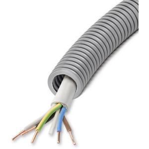 Elektro-Installationsrohr Kunststoff, vorverdrahtet - Panzerrohr vorverdrahtet FXPR 20 grau mit YM 5x1,5 50m - 065044