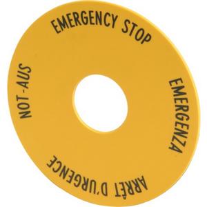 Bezeichnungsschild für Befehlsgeräte - Not-Aus Schild viersprachig M22-XBK1 - 216483
