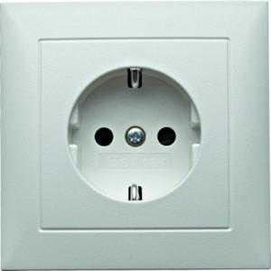 Steckdose - SCHUKO Steckdose mit Abdeckplatte S.1 - polarweiß/ matt - 47229909