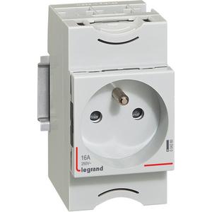 Steckdose Reiheneinbau - Verteilereinbausteckdose 2P+E 10/16A 250V französische Ausführung 2,5TE - 004280