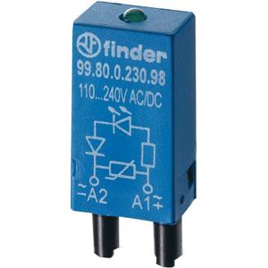 Baustein für Schutzbeschaltung - Modul-EMV LED-grün + Varistor 110 - 230 V AC /DC Serie 99 - 99.80.0.230.98