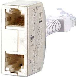 Cablesharing Adapter - Kommunikationstechnik-Adapter 2 x Ethernet Silber - 130548-03-E