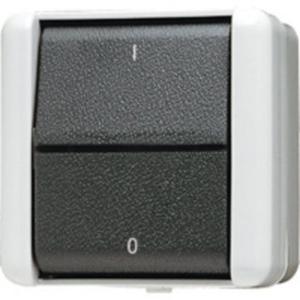 Installationsschalter - Wippschalter 16 AX 400 V ~ Kennzeichnung 1 / 0 Aus 3-polig grau - 803W