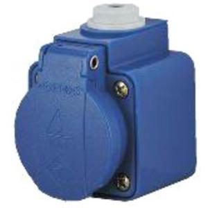 Steckdose - Schuko-Aufbausteckdose blau 16A 2p+E 230V IP44 - AM 10082