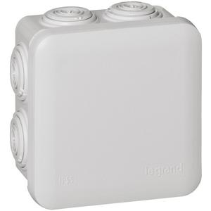 Dose, Gehäuse für Montage auf der Wand/Decke - Abzweigdose quadratisch 80x80x45mm 7 Membran Einführungen Ø20mm 650° - 092012