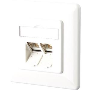 Kommunikationsanschlussdose Kupfer - Kommunikationsanschlussdose E-DAT C6 2 Port UP reinweiß - 1307381002-I