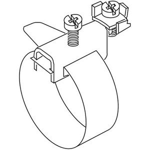 Erdungsrohrschelle - Erdungsbandschelle 37/6 Messing vernickelt 3/8-6" - K37/6