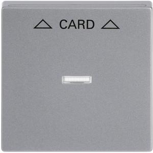 Abdeckung für Schalter, Taster, Dimmer, Jalousie - Zentralscheibe Cardschalter mit Audruck "Pfeile" alusilber - Plattform 63 - 2CKA001710A3670