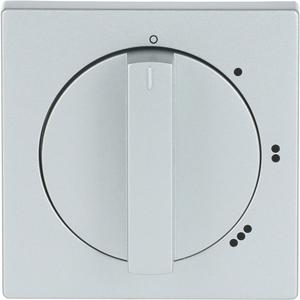Abdeckung für Schalter, Taster, Dimmer, Jalousie - Zentralscheibe mit Drehknopf für Stufenschalter 0-1-2-3 alusilber - Plattform 63 - 2CKA001710A3671