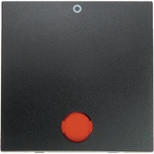 Abdeckung für Schalter, Taster, Dimmer, Jalousie - Wippe mit roter Linse und Aufdruck "0" B .1/B.3/B.7 Glas anthrazit - 16241606