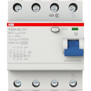 Fehlerstrom-Schutzschalter - FI-Schutzschalter  80A 4-polig 300mA Typ A - 2CSF204101R3800