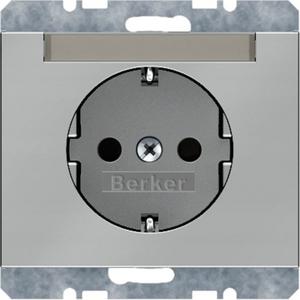Steckdose - SCHUKO-Steckdose mit Beschriftungsfeld K.5 - Edelstahl/ lackiert - 47397004