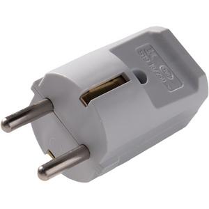 SCHUKO-Stecker - SCHUKO-Stecker ohne Tülle grau - 519OT/GR