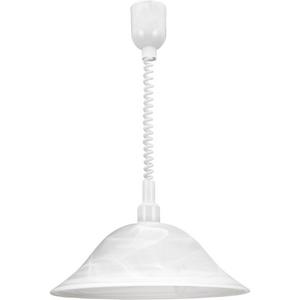 Pendelleuchte - Hängeleuchte-Zug E27 1x60W weiß/Glas strukturiert ALESSANDRA - 3355