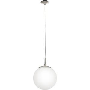 Pendelleuchte - Hängeleuchte E27 1x60W nickel-matt/Glas opal RONDO - 85261