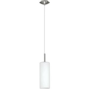 Pendelleuchte - Hängeleuchte E27 1x60W nickel-matt/weiß TROY 3 - 85977