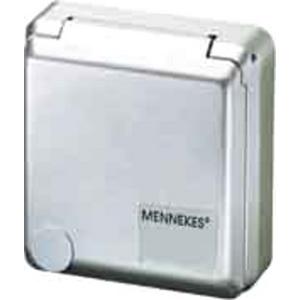 CEE/SCHUKO-Architekturprogramm (IP44) - CEE-Anbausteckdose Cepex 16A 5p 6h 400V IP44 silber RAL9006 - AM 4279