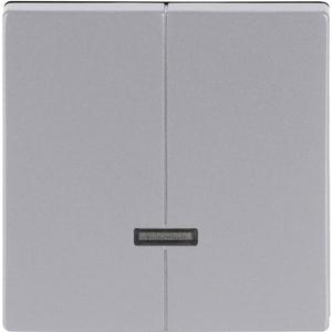 Abdeckung für Schalter, Taster, Dimmer, Jalousie - Bedienelement 2-fach für Dimmer mit Glimmlampe alusilber - Plattform 63 - 2CKA006599A2914