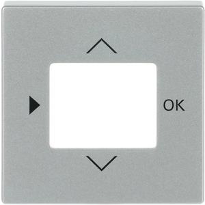 Abdeckung für Schalter, Taster, Dimmer, Jalousie - Zentralscheibe für Zeitschaltuhr mit Aufdruck Pfeile OK alusilber - Plattform 63 - 2CKA006430A0305
