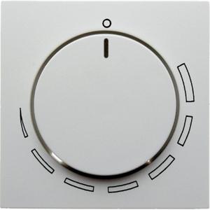 Abdeckung für Schalter, Taster, Dimmer, Jalousie - Zentralstück mit Regulierknopf für Drehzahlsteller Glas polarweiß - 11378929