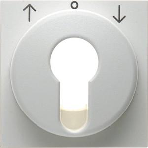 Abdeckung für Schalter, Taster, Dimmer, Jalousie - Zentralstück für Jalousie-Schlüsselschalter/-taster S1/B3/B7 Glas weiß - 15068989