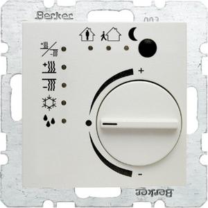 Raumtemperaturregler KNX - Raumtemperaturregler m. Tasterschnittstelle S1/B.3/B7 Glas weiß mat - 75441189