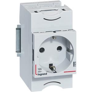 Steckdose Reiheneinbau - Verteilereinbausteckdose 2P+E 10/16A 250V deutsche Ausführung 2,5TE - 004285