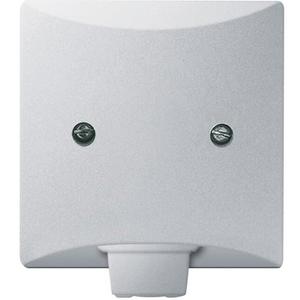 Abdeckung für Schalter, Taster, Dimmer, Jalousie - Zentralscheibe Leitungsauslass mit Tragring alusilber - Allwetter 44 (IP44) - 2CKA001710A3798