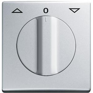 Abdeckung für Schalter, Taster, Dimmer, Jalousie - Zentralscheibe mit Drehknopf für Jalousie mit 0 alusilber - Allwetter 44 (IP44) - 2CKA001710A3802